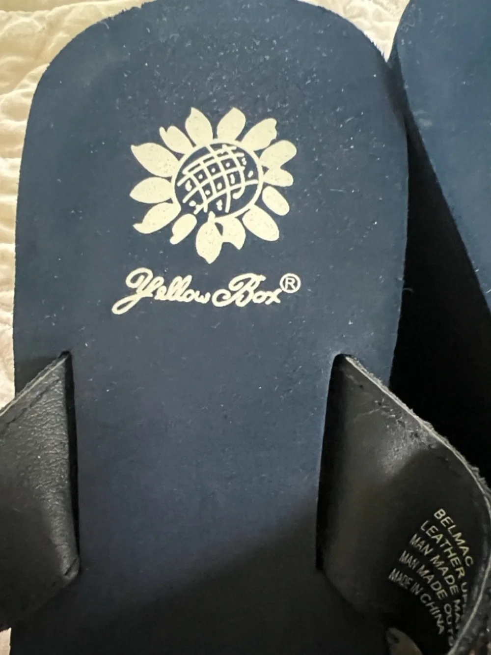 Yellow Box Women’s Navy Beaded Sandals with Iridescent Gems. Sz-8.EUC.So Pretty. - Picture 5 of 9